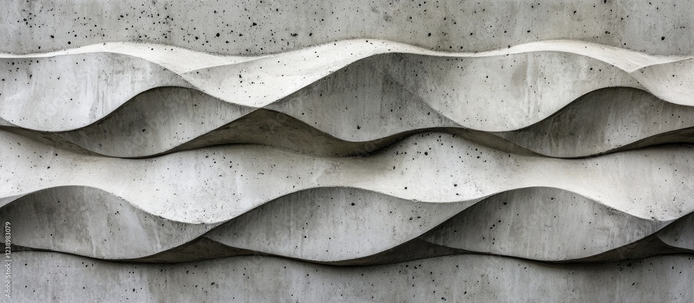 Aufkleber Textured concrete wall with wave pattern abstract design and shadows suitable for backgrounds and architectural projects Copy Space