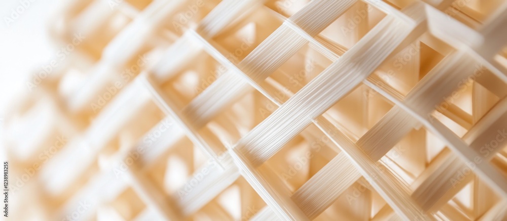 Poster textured abstract close-up of woven bamboo lattice structure with geometric patterns and soft focus 