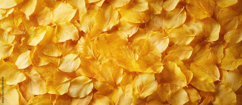 Aufkleber Yellow flower petals background texture for use in design projects with ample Copy Space for text placement