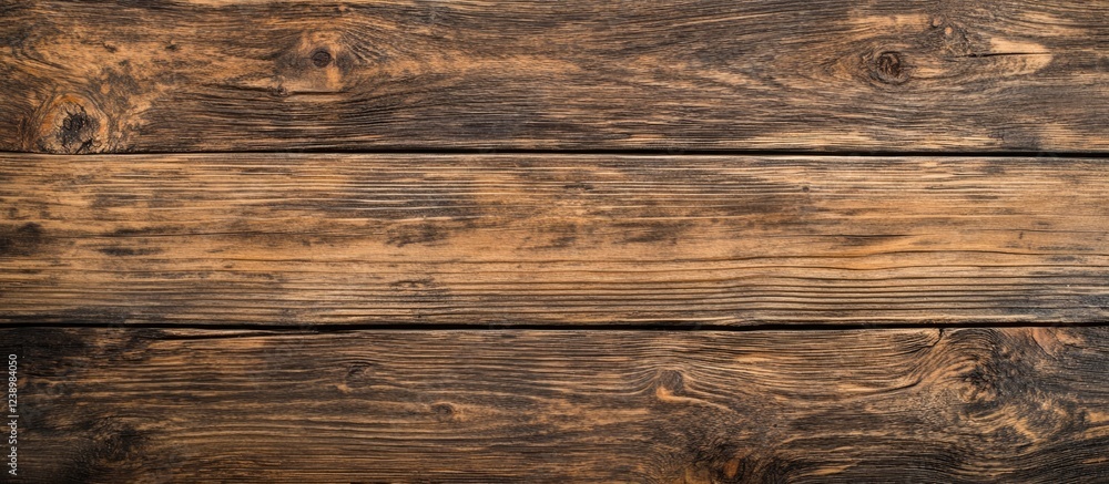 Poster wooden plank textured background with dark stained surface and natural grain patterns suitable for r