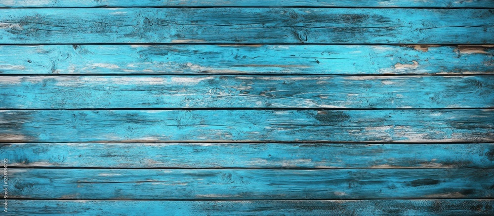 Poster blue weathered wooden planks texture background with horizontal lines and visible grain details copy