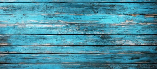 Obraz premium blue weathered wooden planks texture background with horizontal lines and visible grain details Copy Space