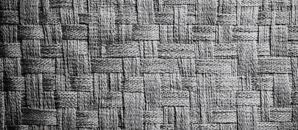 Aufkleber Textured background of woven fabric in shades of gray with intricate patterns suitable for various design applications Copy Space
