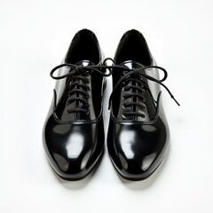 Glossy Black Ox Shoes with Laces - Perfect for Any Occasion