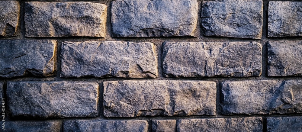 Aufkleber Textured stone wall with uneven surfaces and shadows suitable for background use and architectural designs Copy Space