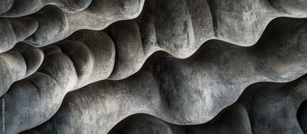 Aufkleber Abstract texture of smooth stone surface with undulating patterns and gray tones suitable for background use Copy Space