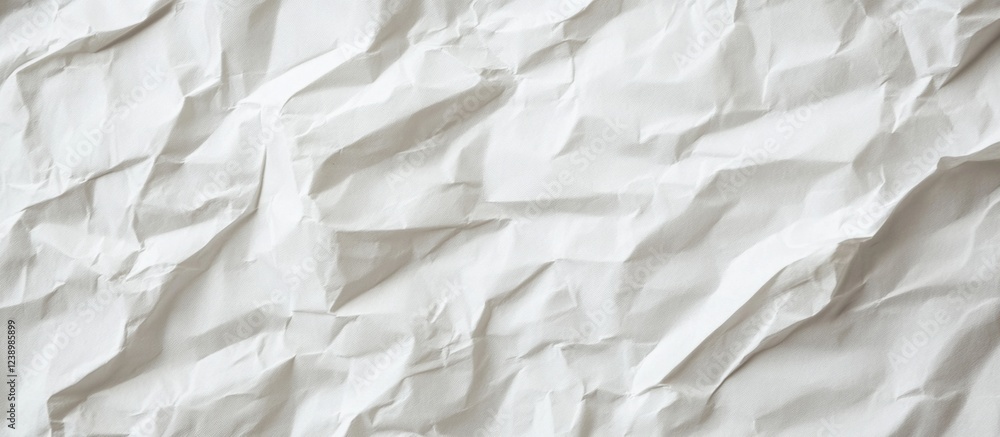 Aufkleber Crumpled white paper texture background with visible creases and folds ideal for design and mockup applications Copy Space