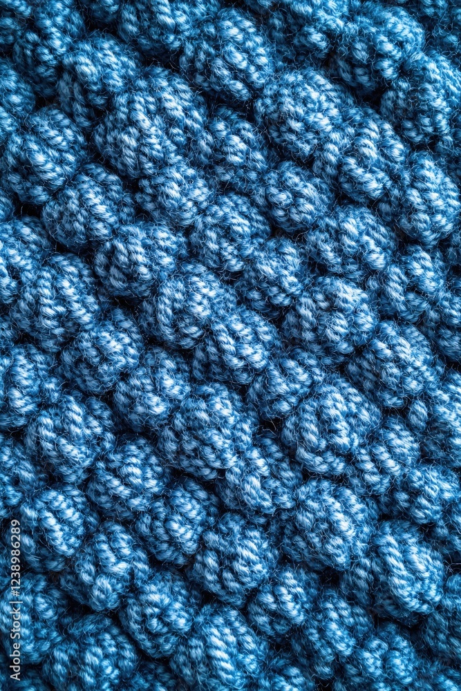Aufkleber blue knitted texture with a repeating pattern of small knots creating a cozy feel