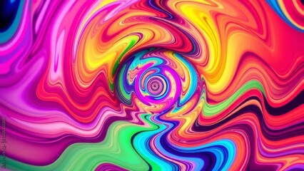 Fototapeta premium Vibrant Psychedelic Liquid Swirls Graphic Design � Hypnotic Motion Background