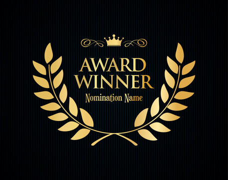 Awards logotype, isolated elegant abstract gold emblem. First 1st place symbol 