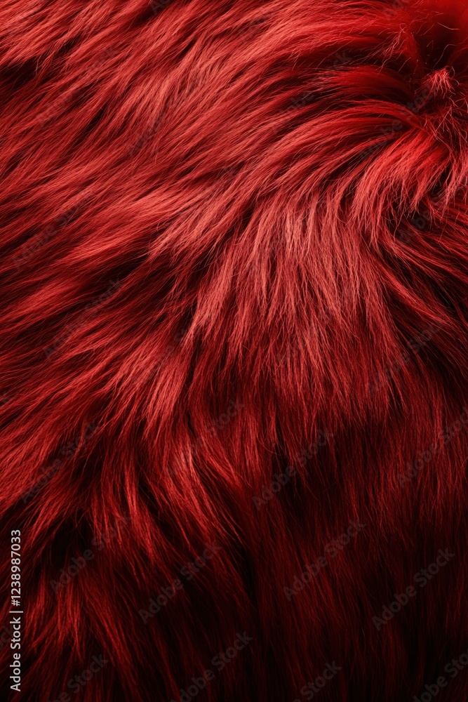 Aufkleber deep red fur texture with long fibers creating a luxurious and warm abstract background