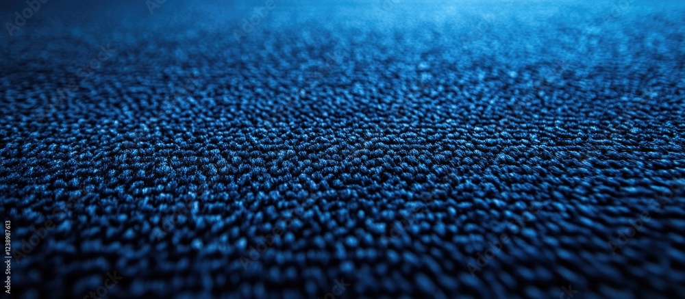 Poster close-up view of textured blue fabric surface with fine details and depth ideal for backgrounds and 