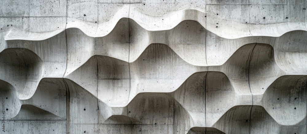 Poster textured concrete wall with wave-like patterns and shadows offering abstract design aesthetic and ar