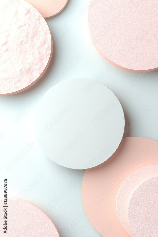 Aufkleber this artwork showcases a modern abstract background composed of overlapping pink geometric shapes in