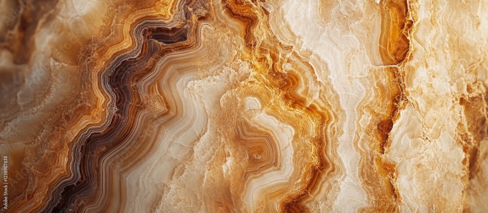 Aufkleber brown and cream colored onyx stone texture with natural patterns and swirls suitable for backgrounds