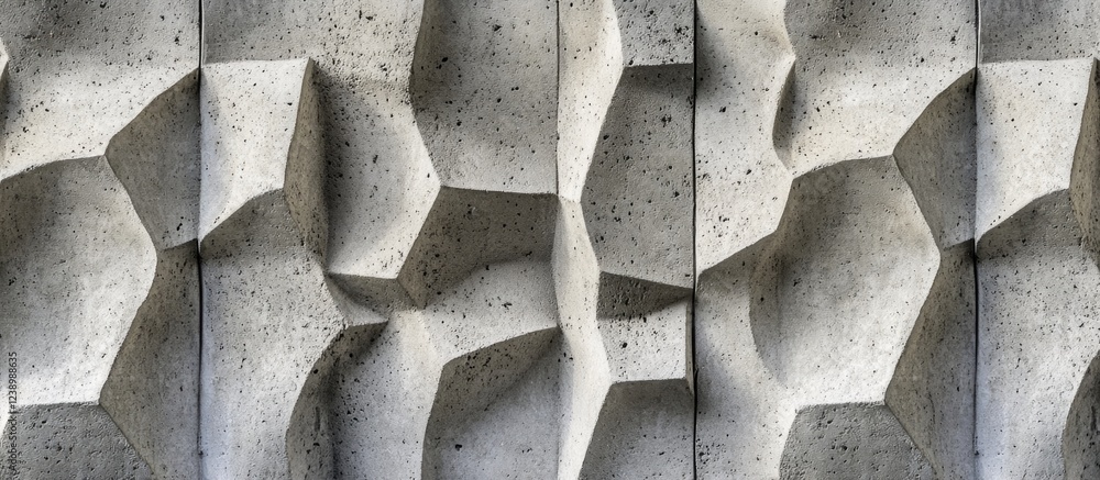 Poster textured abstract concrete wall with three-dimensional geometric patterns suitable for modern archit