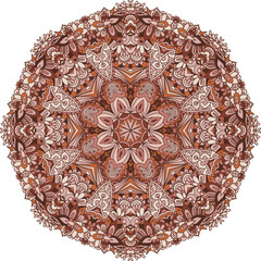 Основные RGVector abstract design medallion. Muted colors decorative ethnic mandala.B