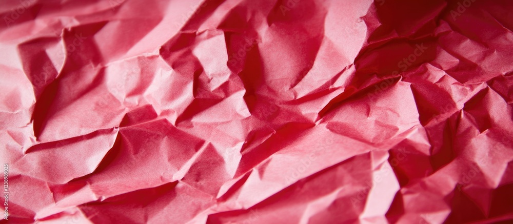 Poster crumpled red paper texture background with visible creases and folds suitable for graphic design and