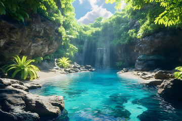 waterfall in the jungle