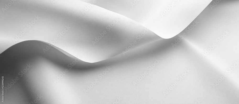 Poster smooth white silk fabric texture with gentle folds and curves suitable for background design and cop