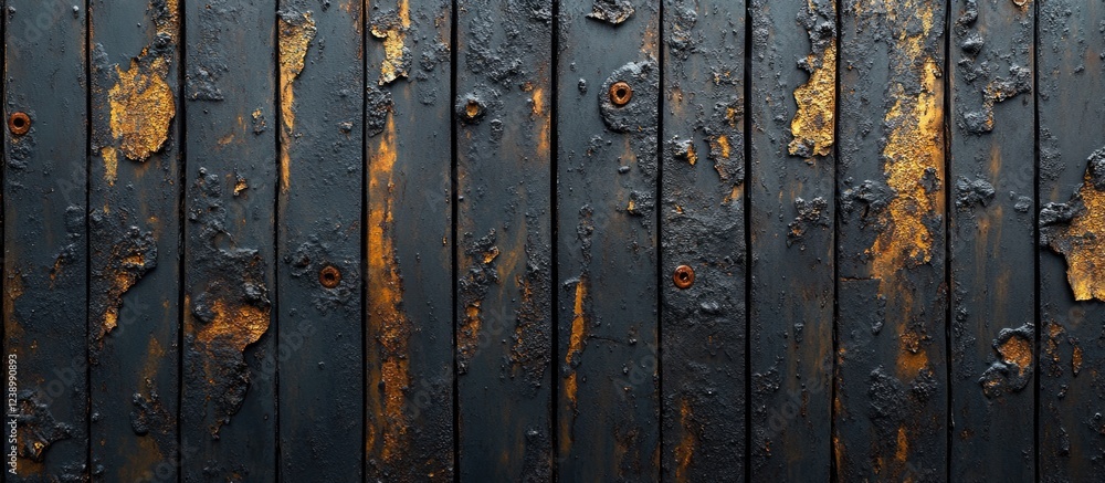Poster rustic weathered wooden planks background with peeling paint and texture ideal for design use copy s