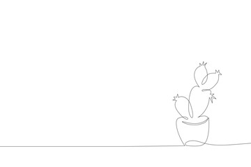 cactus. Minimalist style, one line drawing