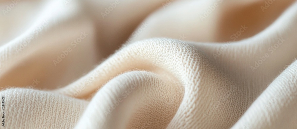 Aufkleber close-up of soft beige fabric with gentle folds and texture details ideal for textile backgrounds an