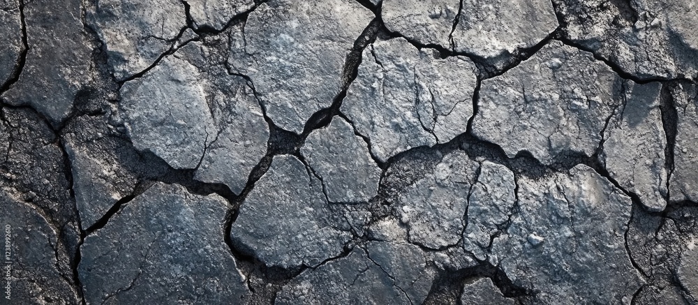 Aufkleber cracked asphalt texture background showing dry and broken surface with copy space for text addition