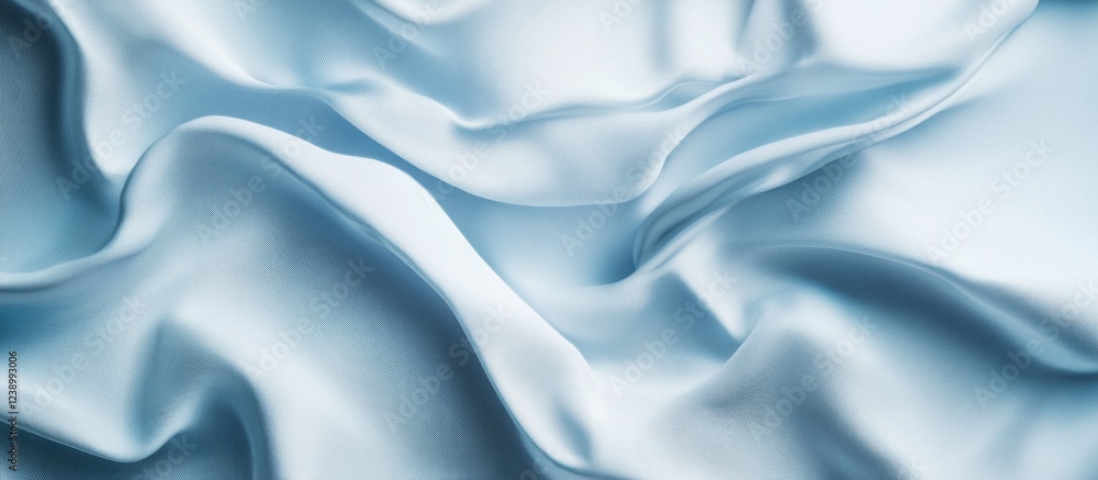 Poster blue satin fabric texture with soft creases and smooth surface ideal for background use and copy spa