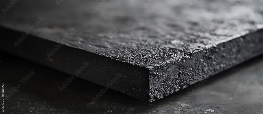 Poster textured black surface with a rough edge suitable for backgrounds or overlays with copy space availa