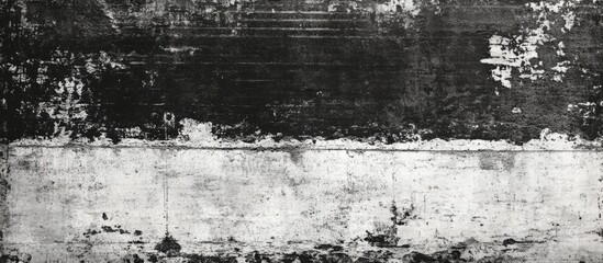 Obraz premium Textured abstract wall background with distressed black and white paint layers featuring grunge finish and ample copy space