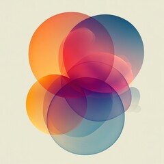 Obraz premium Minimalist Probiotics Logo Design with Smooth Lines and Circular Shapes in Soft Pastel Colors for Healthy Nutrition