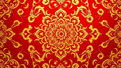 Red and Gold Ornamental Pattern Design � Regal Decorative Background