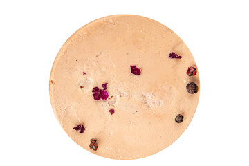 Foie gras snack goose liver French cuisine fresh tasty food dish gourmet food background on the table rustic food top view copy space