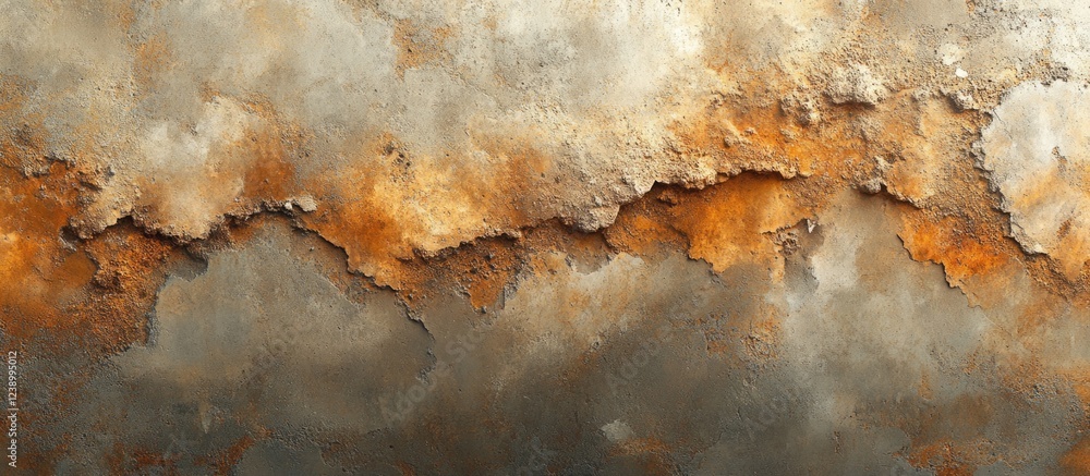 Aufkleber rusty metal surface with textured patterns in orange and gray tones suitable for backgrounds and tex