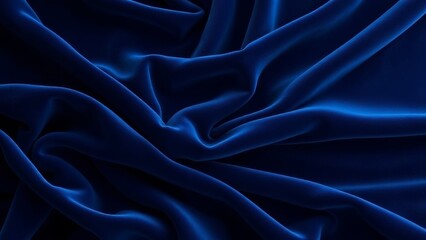 Obraz premium Deep Blue Velvet Fabric Texture � Rich Plush Background
