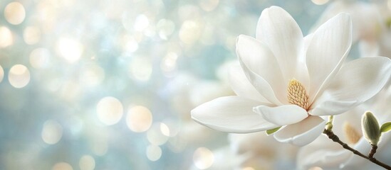 Obraz premium Serene Magnolia Blossom: A Delicate Springtime Bloom