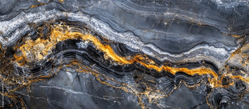 Poster abstract geological texture with black and gold mineral patterns suitable for backgrounds and design