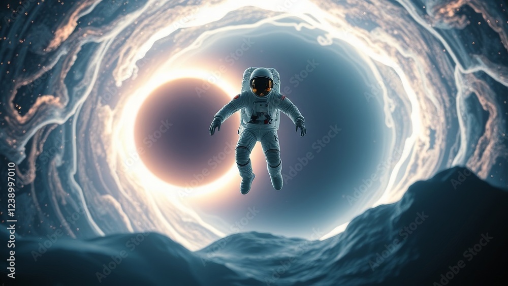 Wall mural astronaut in space blackhole exploration � intriguing gravity background