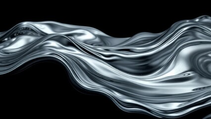 Obraz premium Abstract Liquid Metal Waves Graphic Design � Futuristic Sheen Background
