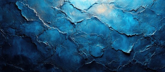 Fototapeta premium Abstract blue textured background with layered surface and copy space for text placement