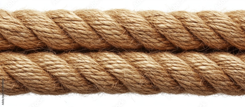 Poster natural jute rope texture with twisted fibers isolated on white background for design and crafting a