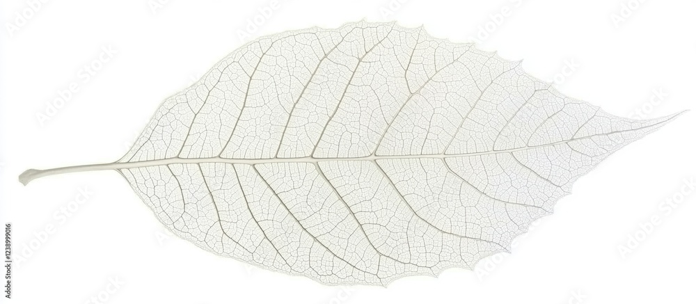Poster skeletonized leaf with intricate vein structure isolated on a white background ideal for botanical o