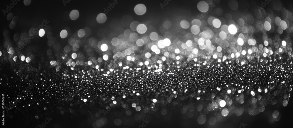 Poster black and white abstract sparkling bokeh background with blurred lights and textures suitable for gr
