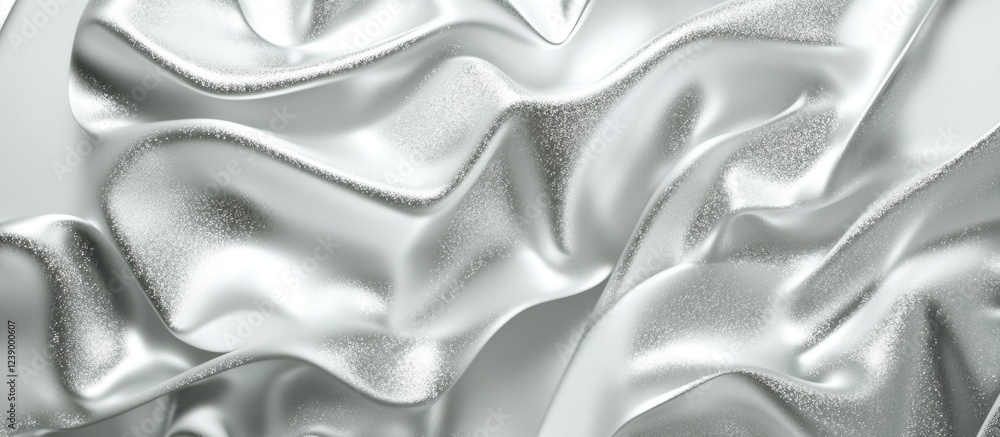 Poster silky silver fabric texture background with soft folds and smooth sheen suitable for elegant design 