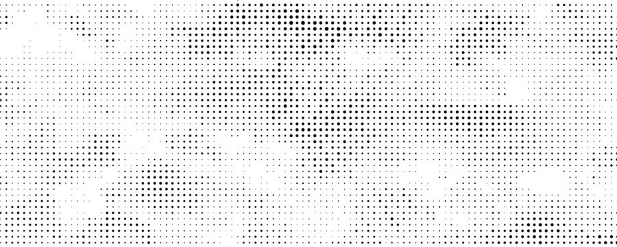 Abstract grunge halftone circular pattern texture. Isolated design on white background.