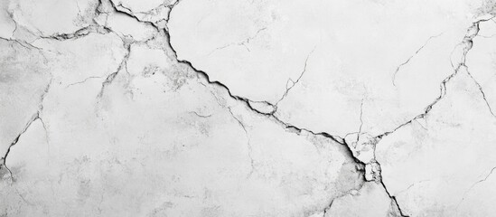 Obraz premium Cracked White Marble Texture Background with Natural Veins and Copy Space