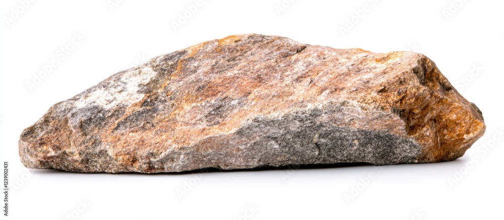 Poster natural rough rock surface with texture and color variations isolated on white background copy space