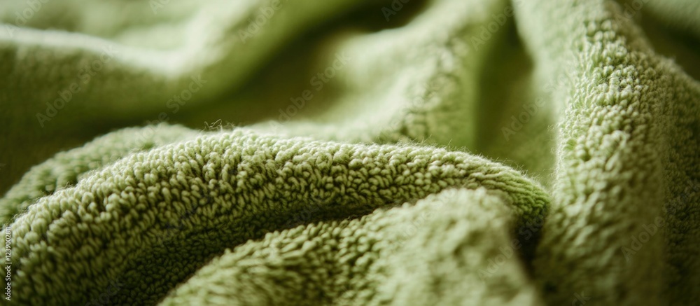 Poster green textured fabric background with soft and fluffy surface ideal for textile and design concepts 