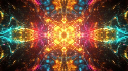 Obraz premium Abstract glowing symmetrical pattern. Background of lines. Use as a backdrop or texture